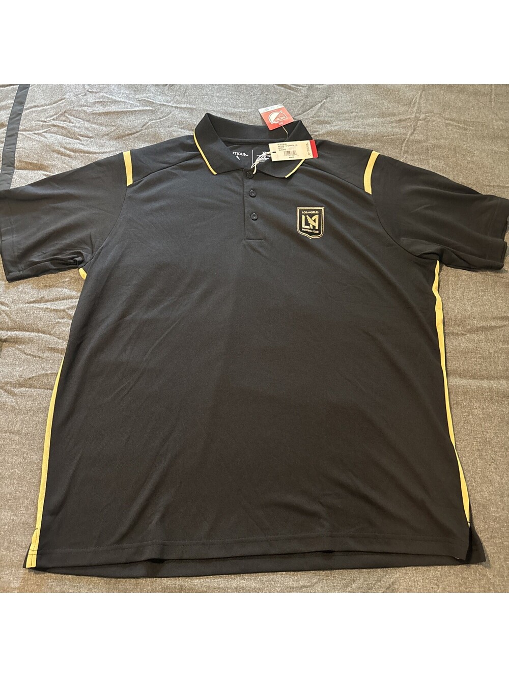 Los Angeles FC Polo Shirt Men XL Black MLS Soccer Performance LAFC Antigua NWT